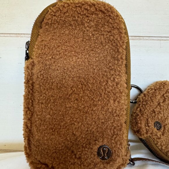 NWOT Lululemon Modular Phone Crossbody Bag Fleece Burnt Caramel Gunmetal Hardwar - Picture 5 of 15